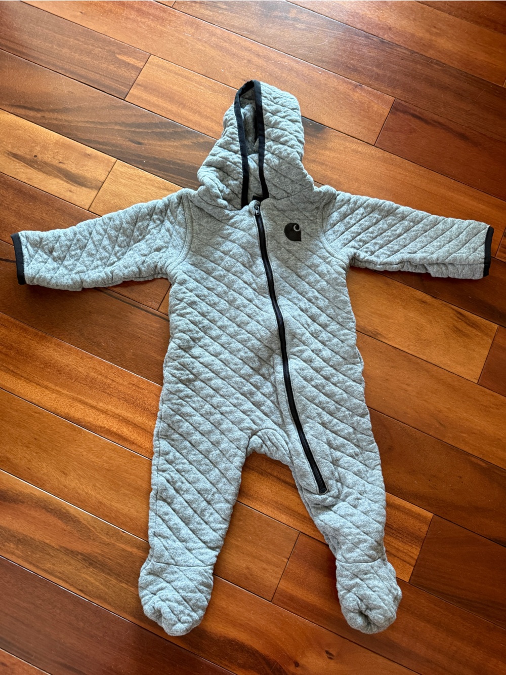 Carhartt Grey Quilted Hooded Baby Bunting / Snowsuit